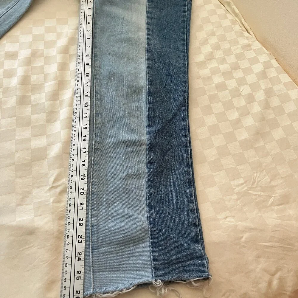 PACSUN Los Angeles High rise straight Blue 2 tones Jeans Size 25 - Picture 11 of 12